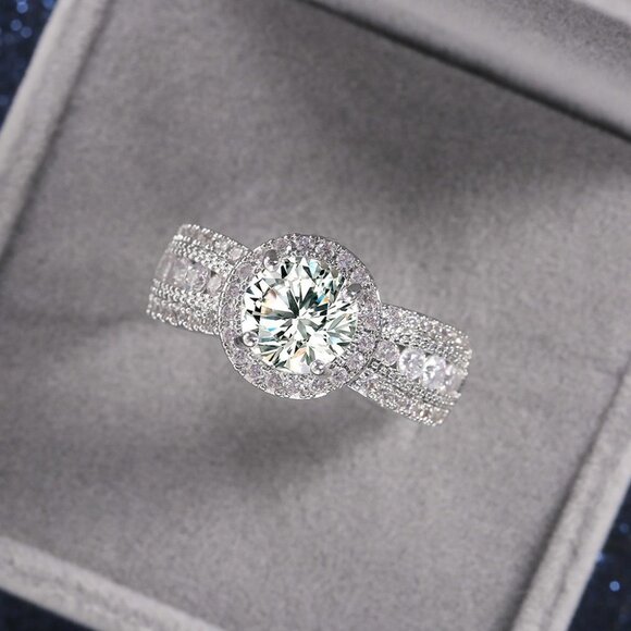 ▶Women Bridal Finger Statement Promise Ring, F007